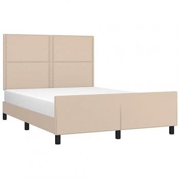 Estructura de Cama sin Colchón de Cuero Sintético Capuchino 140x190cm