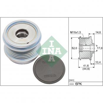 Rueda libre alternador INA 535 0343 10, tipo: Rueda libre del generador, características: compatible con generadores, alta durabilidad, diseño eficiente para reducción de fricción
