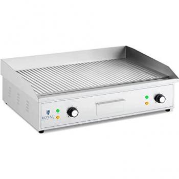 Plancha eléctrica fry-top doble 700 x 400 mm Royal Catering ondulada 4400 W