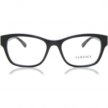 Versace VE3306 GB1 Armazones para Mujer Negros, 52 Lentes Recetadas Para Mujer Negros, Gafas Recetadas para Mujer Negras