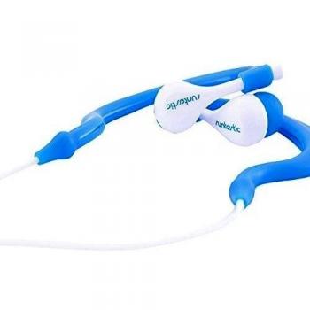 Runtastic RN0472 Auriculares Deportivos, Color Blanco y Azul, Unisex