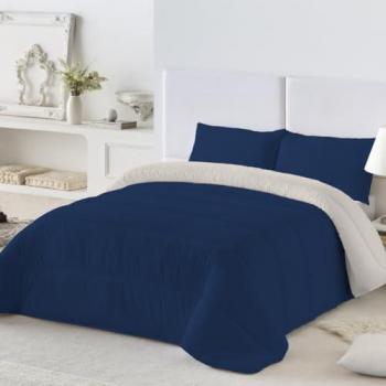Edredón Nórdico Reversible 300g Microfibra Extrasuave Bicolor Antialérgico y Transpirable - Cama 135/150 cm (250x260 cm) - Fabricado en España
