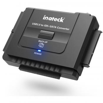 Inateck IDE/SATA a USB 3.0 Adaptador Docking Station Convertidor para 2.5 y 3.5 Disco Duro con 12V 2A Adaptador de Corriente, Compatible con CD/DVD,UA2001