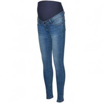 Jeans de Maternidad Mamalicious MLMILA Slim Fit Denim Azul Medio con Banda para Barriga