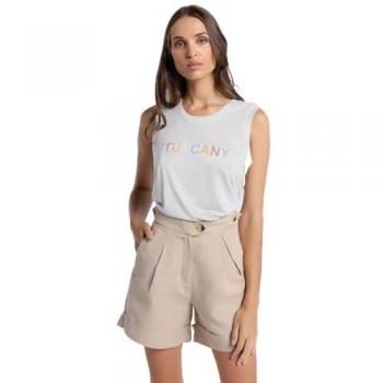 Short Casual Beige con Bolsillos Laterales para Mujer Victorio & Lucchino V&L 2024 Talla 30