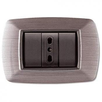Placa Life Mod. Living Plástico Acero Satinado 3 Puntos