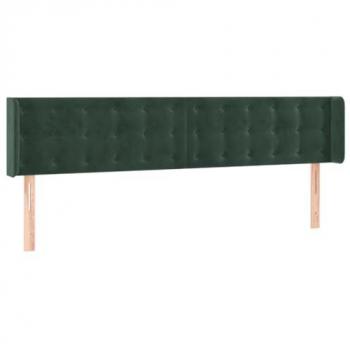 Cabecero con LED de Terciopelo Verde Oscuro 183x16x78/88 cm