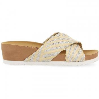 Chanclas Gioseppo Mujer Bio Rafia Plata Anatómicas