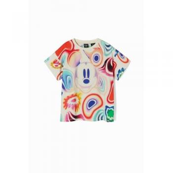 Desigual Mickey Galactic Girl's T-Shirt, White, Age 8