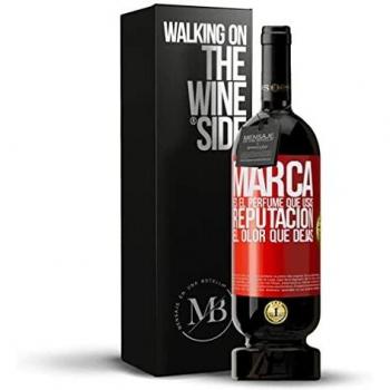 Â«Marca es el perfume que usas ReputaciÃ³n el olor que dejasÂ» Mensaje en una Botella. Vino Tinto Premium Reserva MBS MartÃ­n Berasategui System. Etiqueta Roja PERSONALIZABLE.
