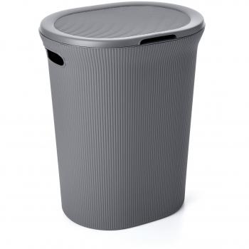 Tatay Cesto de Ropa Baobab, 40L de Capacidad, de Polipropileno, Libre de BPA, con Tapa, Color Gris