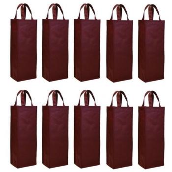 Non-woven 10 pcs reutilizable bolsa de bolsa térmica para botella de vino soporte de vino bolsa de regalo vino carier bolsa single bottle