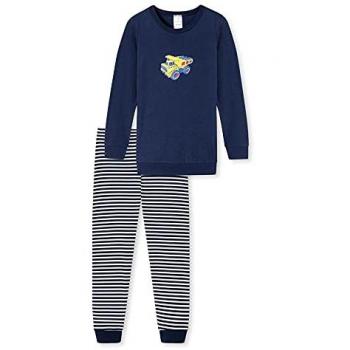 Conjunto de Pijama Largo para Niño de 2 Piezas - Motivo de Vehículo de Construcción, Algodón Orgánico