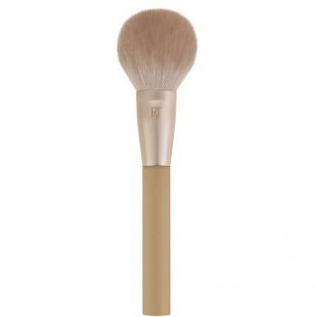 Brocha para Polvos New Nudes Hazy Finish - Real Techniques, características: acabado difuminado, diseño ergonómico, cerdas suaves y sintéticas, ideal para aplicar polvos sueltos o compactos, fácil de limpiar y