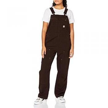 Carhartt Mono Crawford Overall de trabajo en lona Rugged Flex, Loose Fit para mujer, color marrón oscuro, talla XS