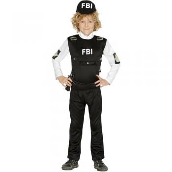 Disfraz Infantil de Agente del FBI en Color Negro - Talla 10-12 Años - Ideal para Fiestas Temáticas