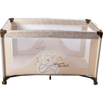 Cuna plegable Winnie the Pooh con diseño de viaje y colores beige