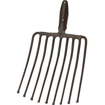 Garfio de Jardín Ideal con 9 Púas, Longitud de Púa 330 mm, Con Doble Resorte y Sin Mango, Color Negro