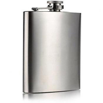 Topways® Hip Flask with screw top Frasco de la cadera del acero inoxidable de 7 oz 196 ml con tapón de rosca tapa para el almacenamiento de whisky / alcohol Plata