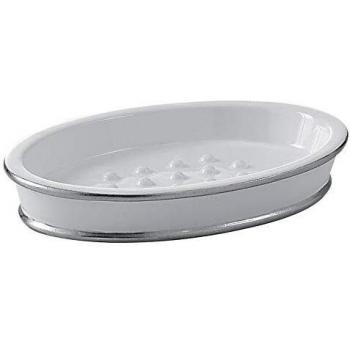 Gedy Olimpia Jabonera, Resina, Blanco/Plata, 6.2 X 8 X 11.7 Cm