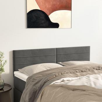 Cabeceros 2 piezas gris oscuro 72x5x78/88 cm terciopelo