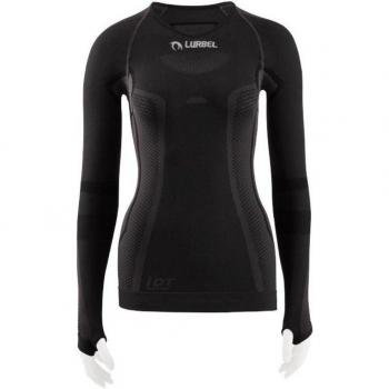 Camiseta de trail Lurbel Cristallo manga larga negra para mujer, talla S