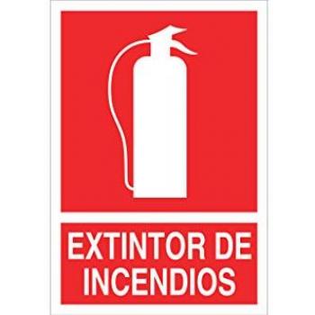 Señal Luminiscente Extintor de Incendios 297x210mm con Pictograma y Texto