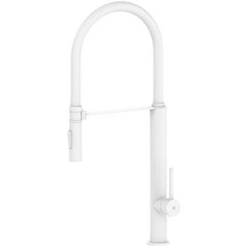 Monomando Fregadero Vertical Serie Pilot Kalla Acabado Blanco Mate Cartucho Cerámico 25 mm