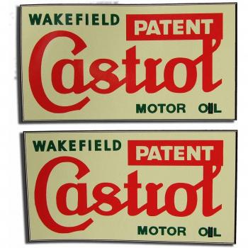 CASTROL WAKEFIELD MOTOR OIL VINTAGE DECAL - 2 PVC Stickers