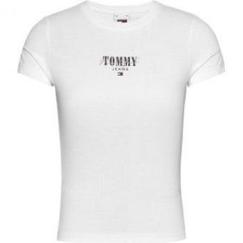 Tommy Jeans Women's Essential Slim Fit Logo T-Shirt - White XS