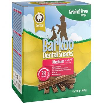 Barkoo Dental Snacks para perros - Sin cereales - Pack Ahorro - Perros medianos (28 uds. - 560 g)
