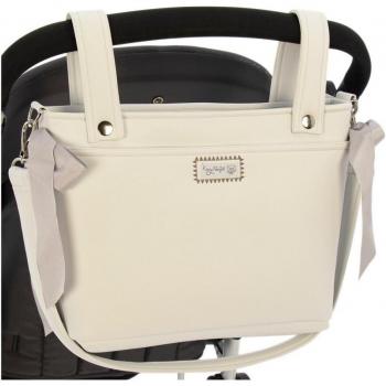 Bolso talega pequeño para silla de paseo Rosy Fuentes - Características: diseño compacto, material resistente, fácil de limpiar, múltiples compartimentos para organización, compatible con la mayoría de sillas de paseo