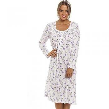 Camille - Camisón clásico de manga larga - Estampado floral 38/40