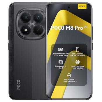 Smartphone Xiaomi POCO M8 Pro 5G - 12GB RAM - 512GB - Pantalla AMOLED 6.83 - Batería 6500mAh - Snapdragon 7s Gen 4 - Negro