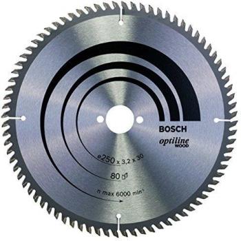 Bosch 2 608 640 660 - Hoja de sierra circular Optiline Wood - 250 x 30 x 3,2 mm, 80