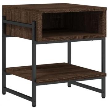 Mesa de centro madera de ingeniería roble marrón 40x40x45 cm