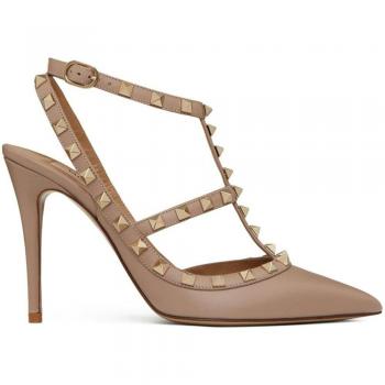 Valentino Garavani Women's Rockstud Leather Slingback Pumps in Powder Pink | Size 35 | Style 4W2S0393VODP45
