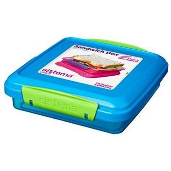 Lunchbox Sistema 450 ml | Caja para sándwich apilable con tapa a prueba de fugas | Para niños y adultos | Libre de BPA | Colores surtidos (no seleccionables)
