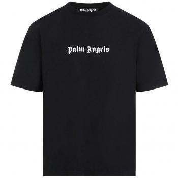 Palm Angels Men's Logo Cotton T-Shirt - Black - Size Medium