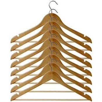 Pack de 8 Perchas de Madera, Dimensiones 45x23,5cm