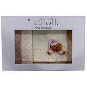 Set Lenzuola Carrozzina Nanan 3pz Puccio Nanna Rosa