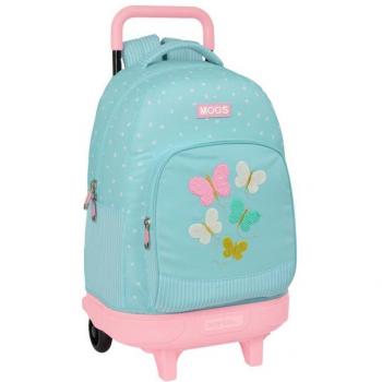 Mochila Escolar con Ruedas Moos Butterflies Azul 33 X 45 X 22 cm