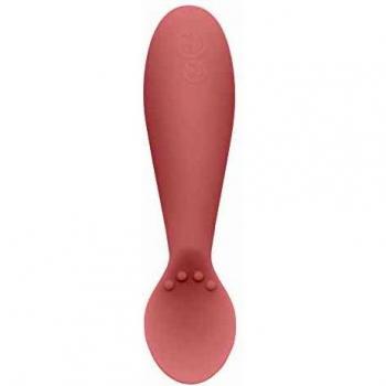 EZPZ Tiny Spoons 4 Meses +. Pack De 2 Cucharas 100% De Silicona Para Bebés Y Niños Pequeños. Facilita El Baby Led Weaning. Diseñado Por Un Especialista En Alimentación Pediátrica, Rosa Pálido