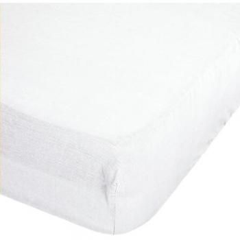 Sábana Bajera 100% Lino Lavado Blanco 140x190 cm - Elegancia Natural