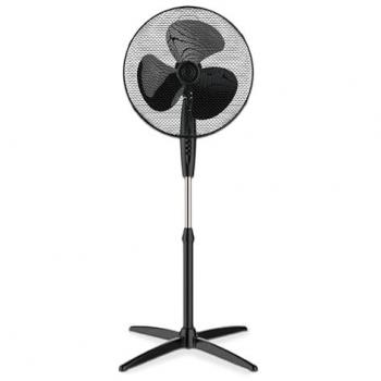 Ventilador de Pie 45W con 3 Velocidades, Oscilación 90º e Inclinación 10º - Ø400 x 1300 mm - Blanco y Negro