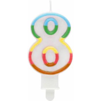 Vela número 8 Atosa Multicolor