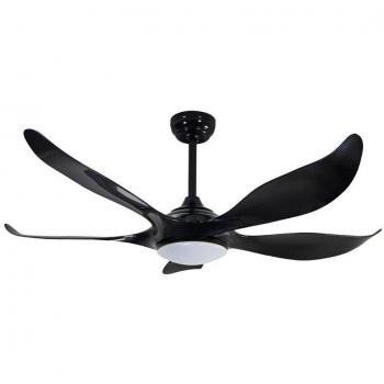 Ventilador de techo silencioso DC Noro Negro LED 20W con CCT Regulable, temporizador y mando a distancia