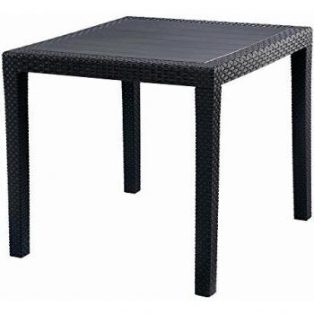 IPAE-PROGARDEN 8330121 - Mesa Resina Ratan Antracita King, 79x79x72