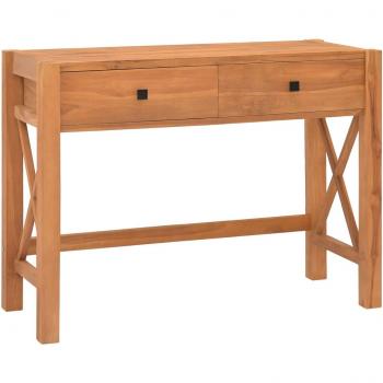 vidaXL Desk with 2 Drawers 100x40x75 cm Teak Wood