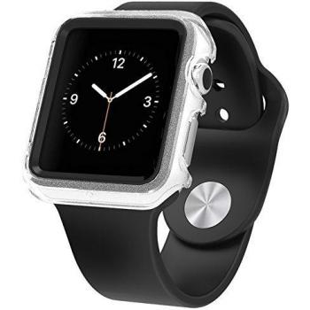 Apple Watch Caso Protector de Alta Calidad, Poetic [Duo Lite] Apple Watch 38mm Caso última Shock Protection En Un Diseño Delgado Mínima **NUEVO** [Duo] [Claro/Negro] - [Incluye 2 Protectores de Pantalla] Protección Elegante Ultra de Caídas y de Impac